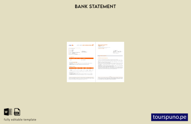 listo para imprimir plantilla de páginas de Word de extracto bancario de Itali 1